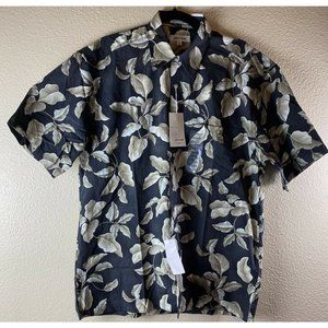 NWT Pierre Cardin Sport Medium Hawaiian SS Shirt Cruise Tropical Beach Palm